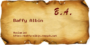 Baffy Albin névjegykártya